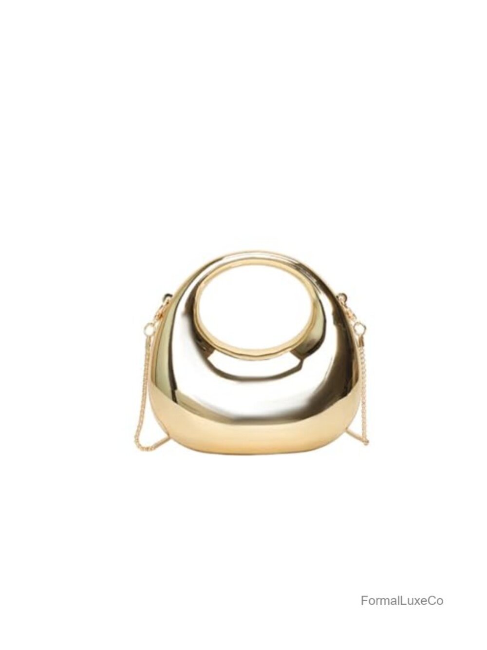 Acrylic Silver Moon Clutch Handbag with Chain